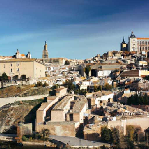 נוף ציורי של העיר ההיסטורית טולדו, טיול יום פופולרי ממדריד